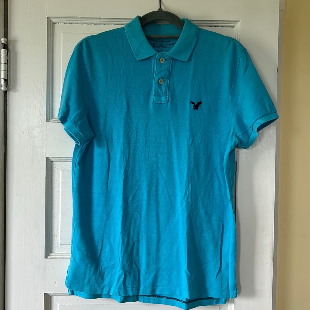 American Eagle Blue Polo T-Shirt, Men’s size small